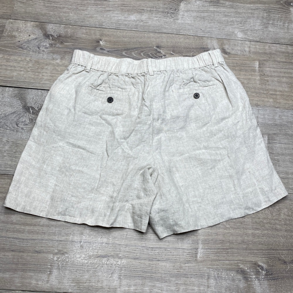 J.Crew Linen Shorts Womens Medium Beige Re-Imagined Casual Summer Beach 15251 - Picture 2 of 8
